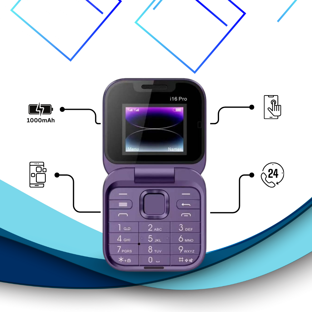 Koadclo | Small Foldable Mobile Phone – Compact Dual SIM Flip Phone for Seniors & Kids