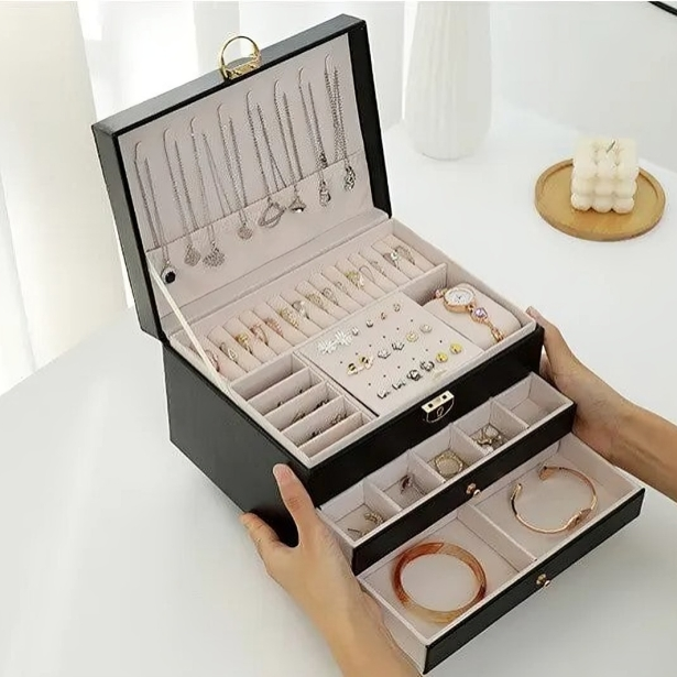 koadclo | Jewelry Box - Leather Drawer Storage Organizer