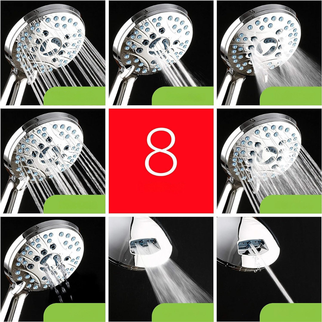 koadclo | Shower Head - Adjustable High Pressure Chrome Set