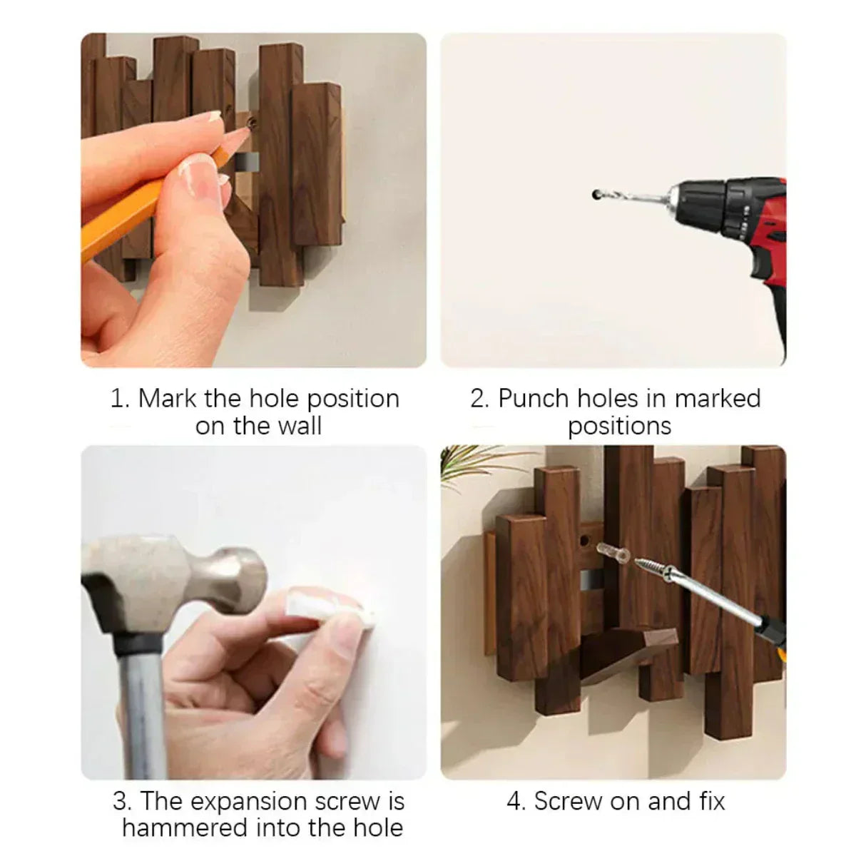 Koadclo | Wooden Piano Wall Coat Rack - Practical & Elegant Entryway Organizer