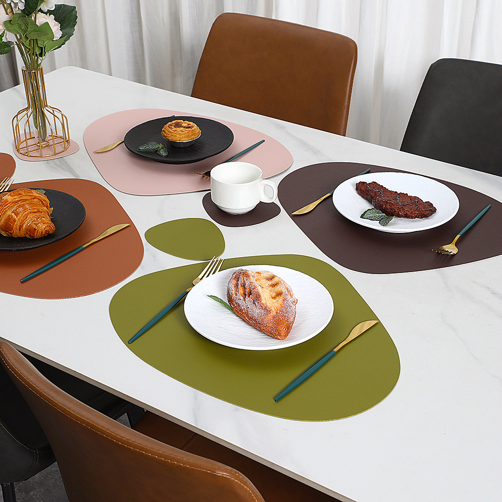 koadclo | Table Mats - Reversible Faux Leather Dining Set