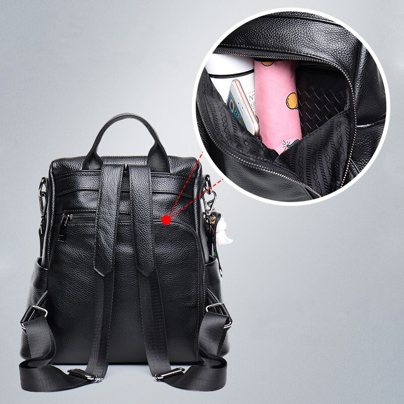 Koadclo | Theft-Resistant Leather Backpack – Anti-Theft Travel Bag for Men & Women
