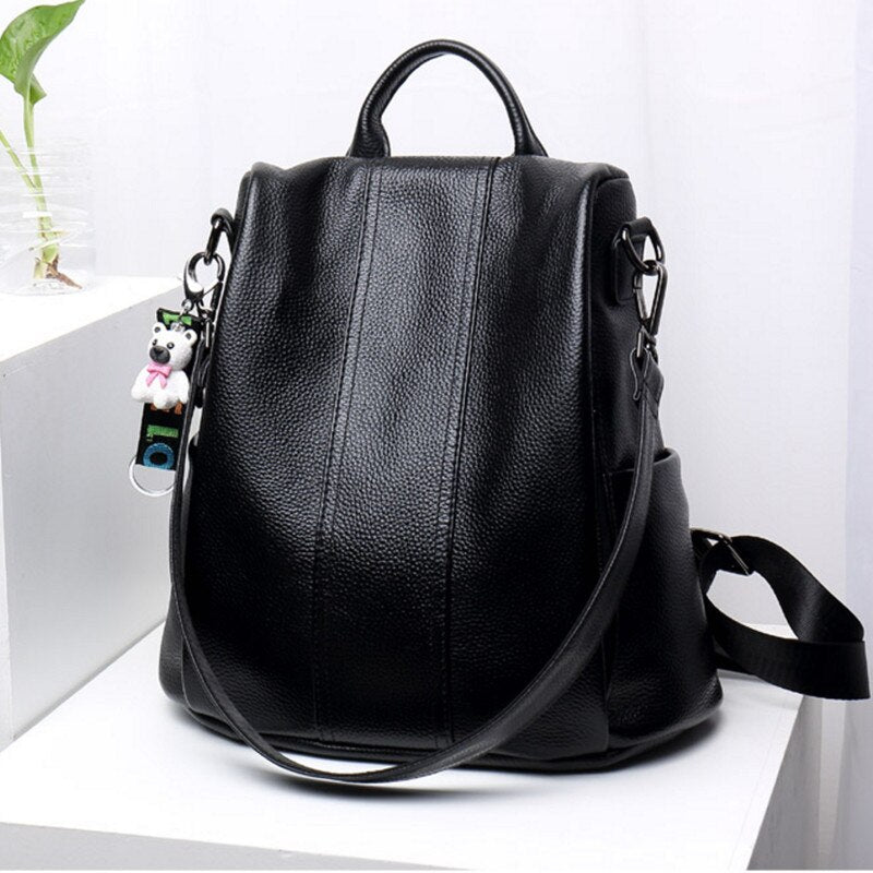 Koadclo | Theft-Resistant Leather Backpack – Anti-Theft Travel Bag for Men & Women