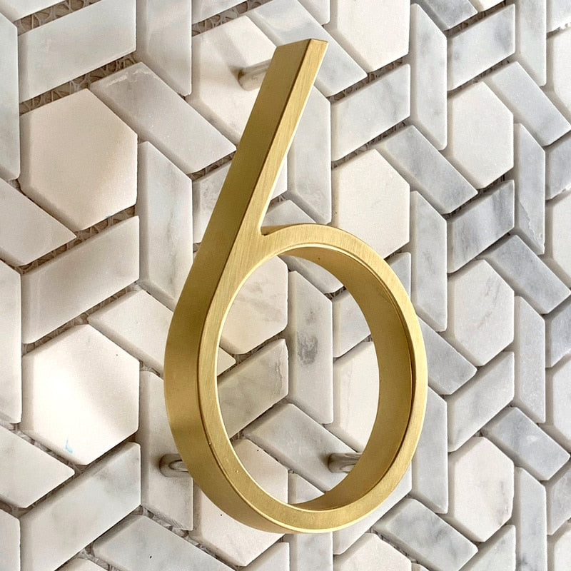 koadclo | Gold Modern House Numbers – Contemporary Address Numbers for Home Exterior