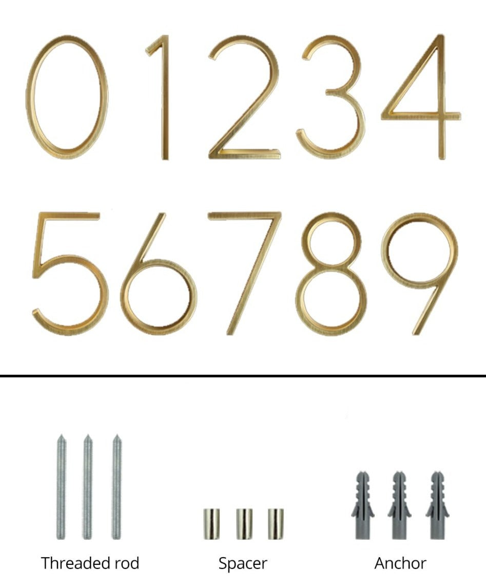 koadclo | Gold Modern House Numbers – Contemporary Address Numbers for Home Exterior