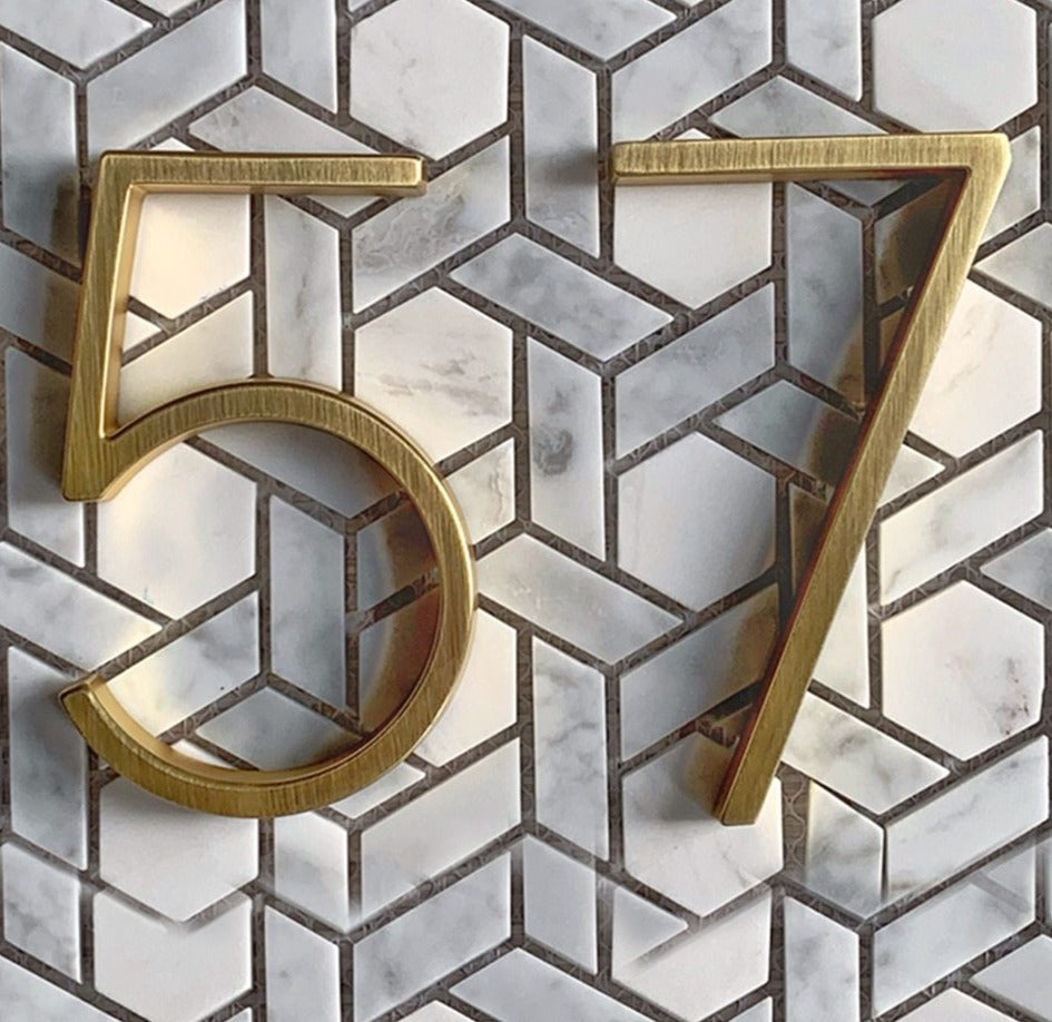 koadclo | Gold Modern House Numbers – Contemporary Address Numbers for Home Exterior