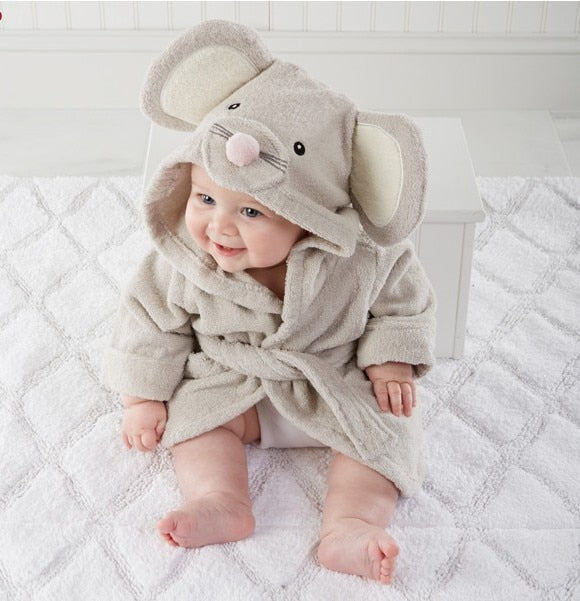 koadclo | Baby Bathrobe - Cotton Hooded Animal Towel