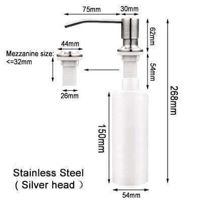 Koadclo | Wall Mounted Soap Dispenser – Stainless Steel for Kitchen & Bathroom