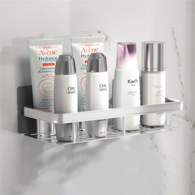 Amtn Club | Metal Suction Cup Bathroom Shelves – No-Drill Rustproof Storage Rack for Shower