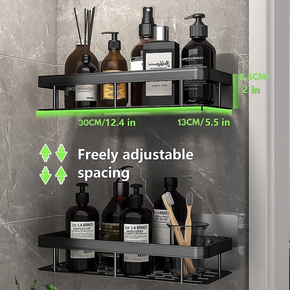 Koadclo | Metal Suction Cup Bathroom Shelves – No-Drill Rustproof Storage Rack for Shower