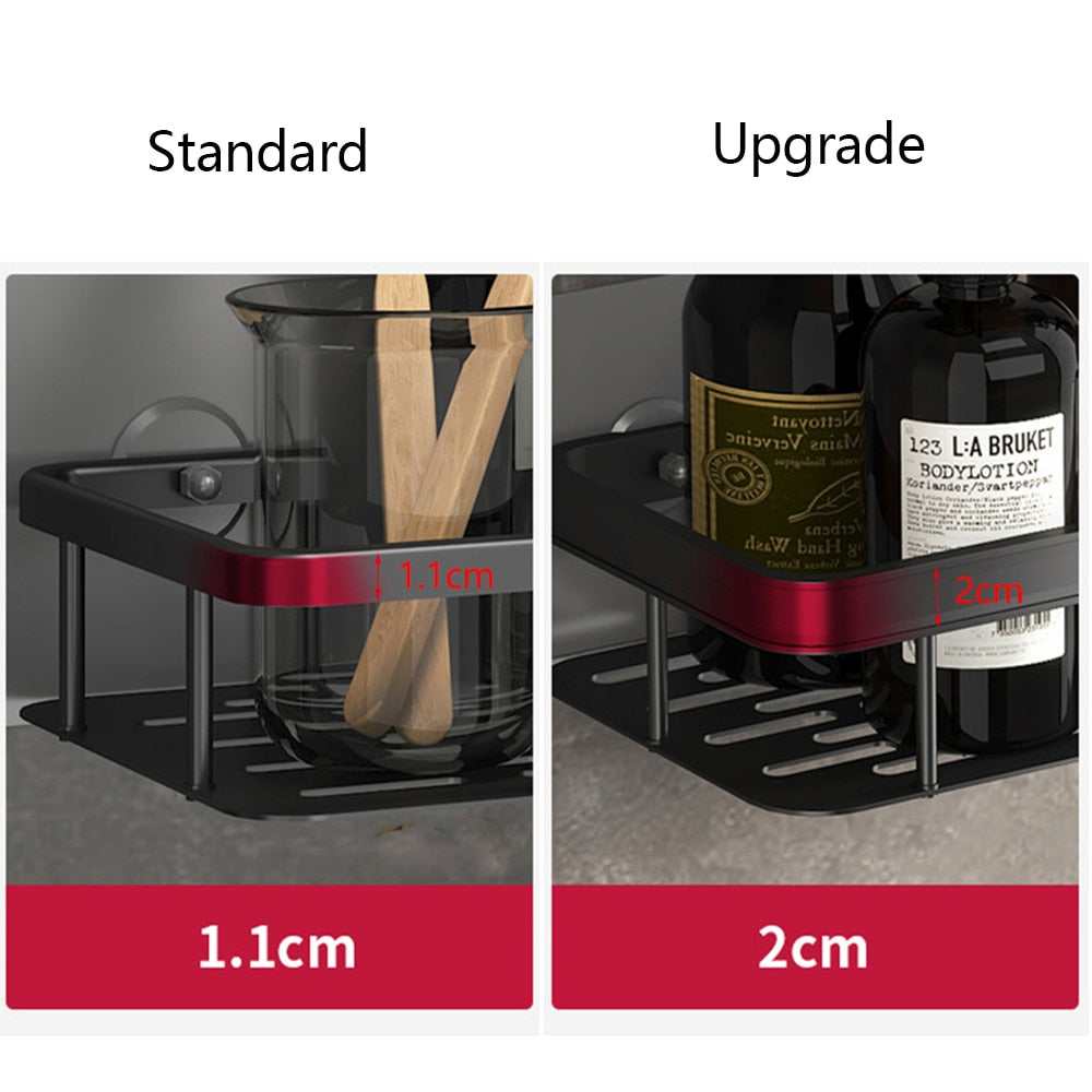 Amtn Club | Metal Suction Cup Bathroom Shelves – No-Drill Rustproof Storage Rack for Shower