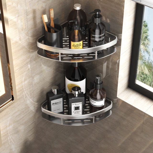 Koadclo | Metal Suction Cup Bathroom Shelves – No-Drill Rustproof Storage Rack for Shower