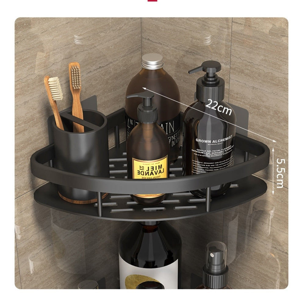 Koadclo | Metal Suction Cup Bathroom Shelves – No-Drill Rustproof Storage Rack for Shower