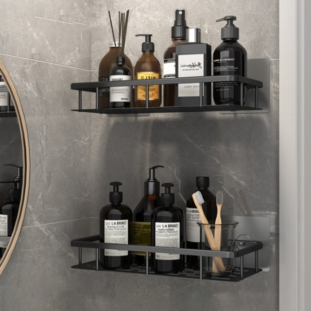 Amtn Club | Metal Suction Cup Bathroom Shelves – No-Drill Rustproof Storage Rack for Shower