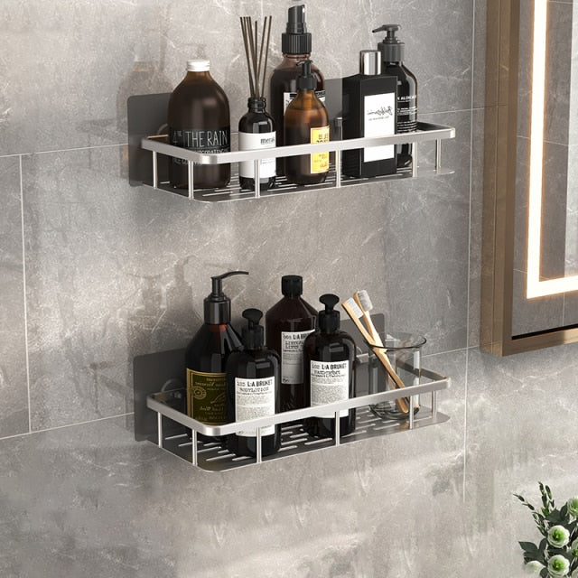 Koadclo | Metal Suction Cup Bathroom Shelves – No-Drill Rustproof Storage Rack for Shower