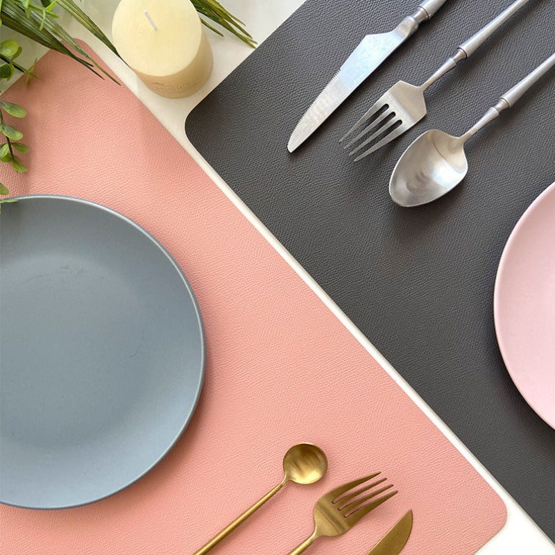 Koadclo | Modern Rectangular Waterproof PU Leather Placemats