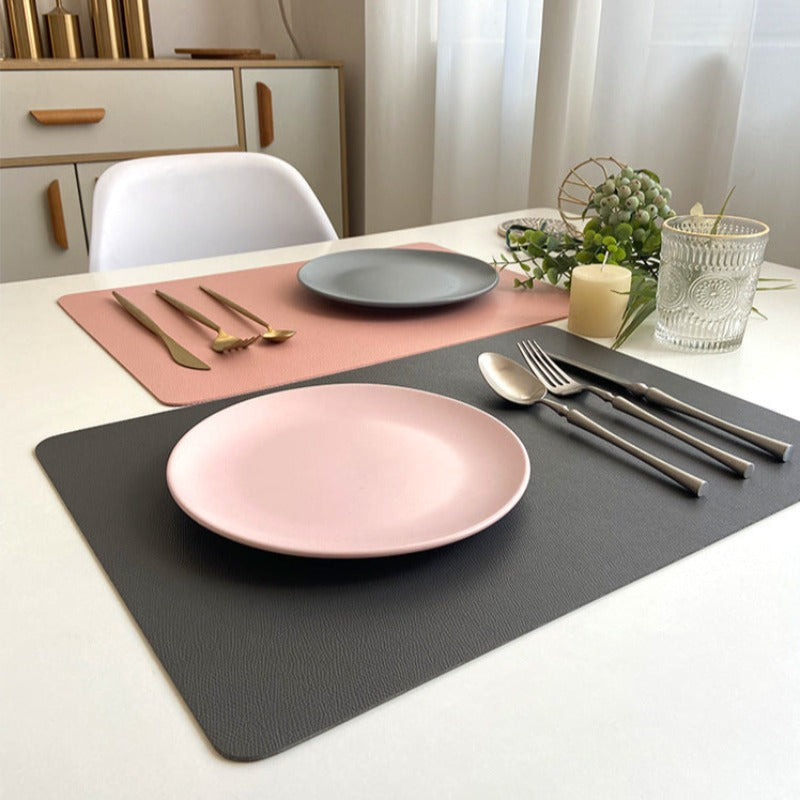 Koadclo | Modern Rectangular Waterproof PU Leather Placemats