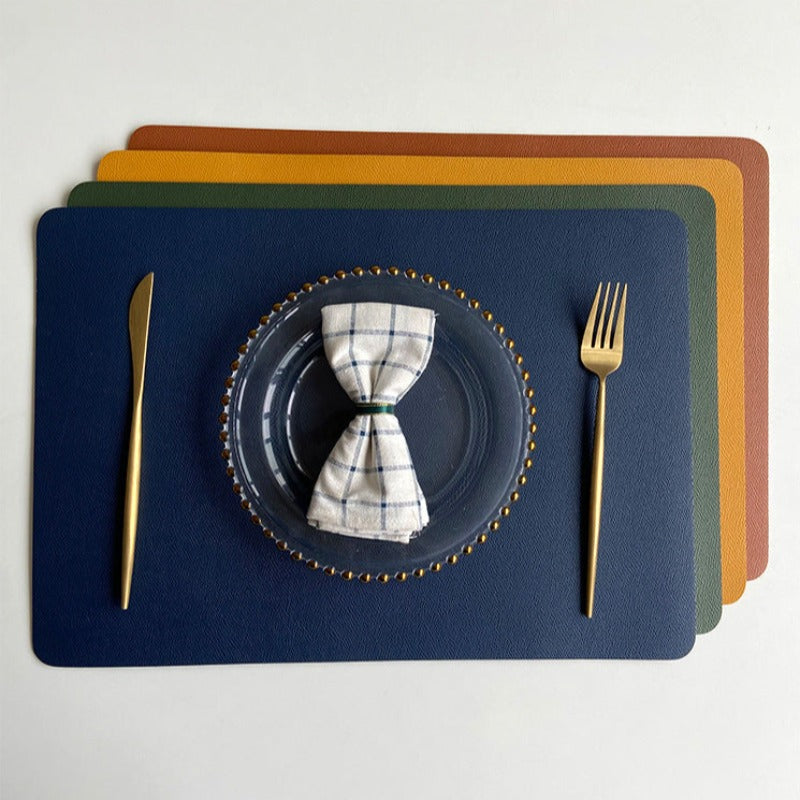 Koadclo | Modern Rectangular Waterproof PU Leather Placemats