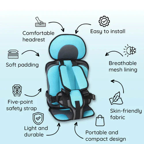 Koadclo | Portable & Foldable Child Car Booster Seat – Compact Travel Booster Cushion for Kids