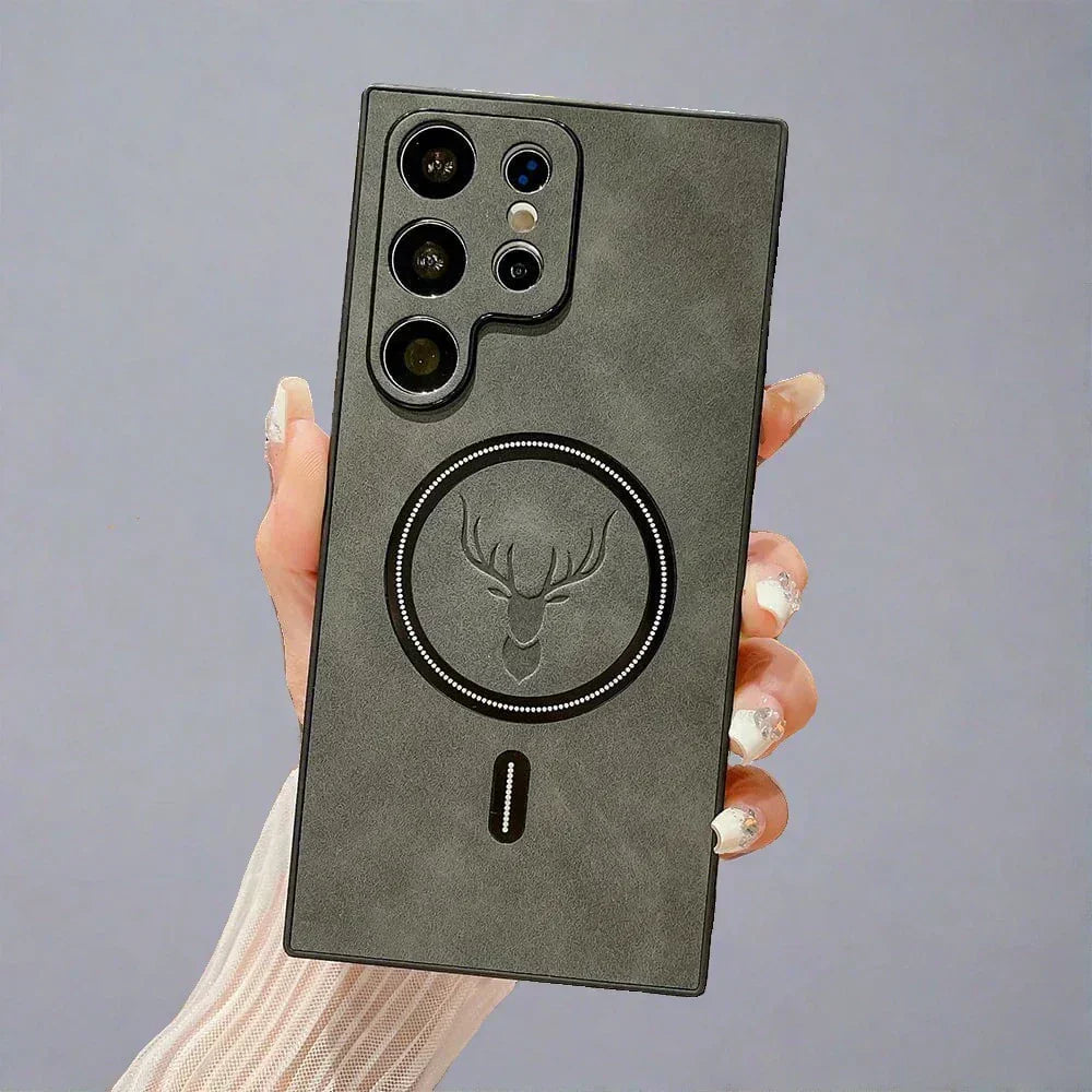 Koadclo | Leather Case for Samsung Phone - Magnetic Wireless Charging Case